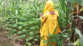 Lagos landlady got fuck when she went to inspect her farm outdoor fuck